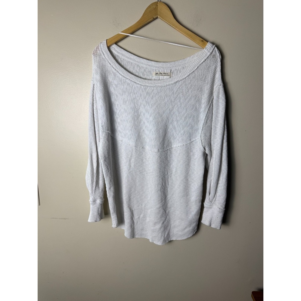 We The Free Knit Top Womens Small White Long Sleeve Casual